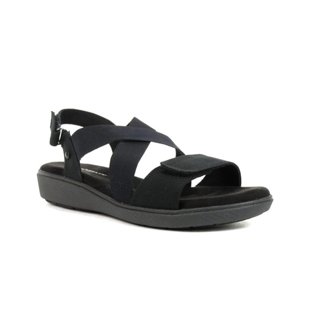 Grasshoppers Ortholite Criss Cross Sandals Adjustable Size 10 Black NWT